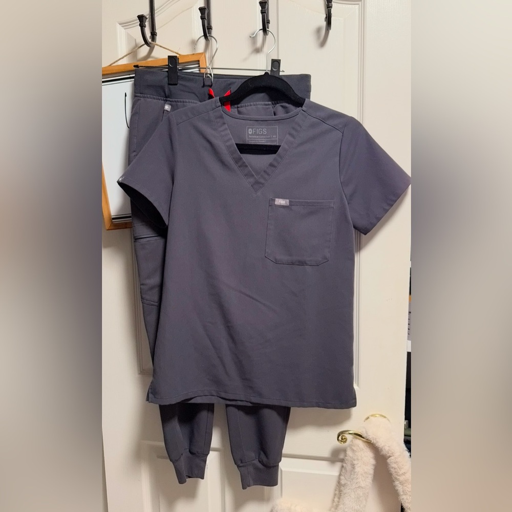Figs gray scrub set Catarina XS Zamora joggers S EUC